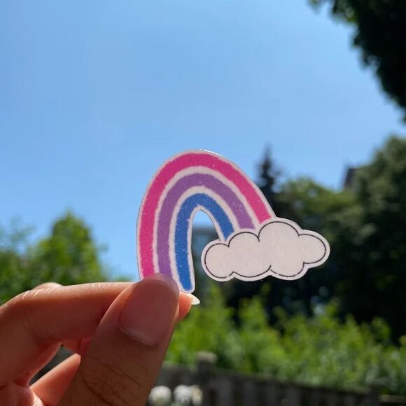 3/$20 CLEAR Vinyl Glossy Stickers | Rainbow Stickers | Pride Stickers HANDMADE - Picture 1 of 2